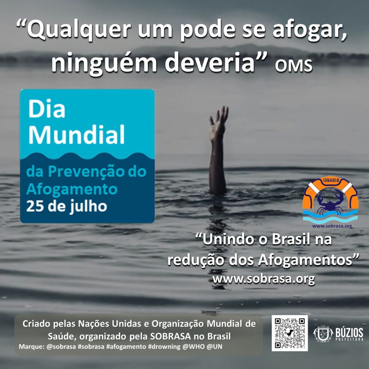 Búzios adere à Campanha “Go Blue”, no Dia Mundial da Prevenção do Afogamento