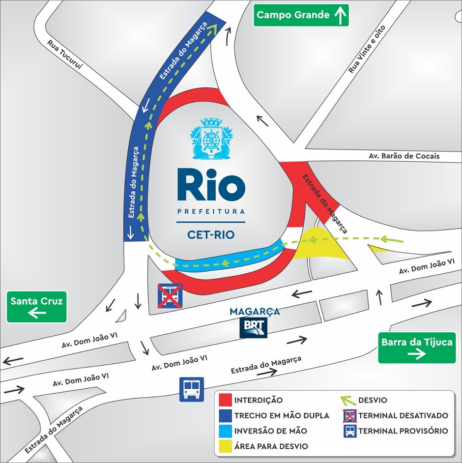 Estrada do Magarça terá interdição no fim de semana para obras de terminal da Transoeste - Prefeitura da Cidade do Rio de Janeiro