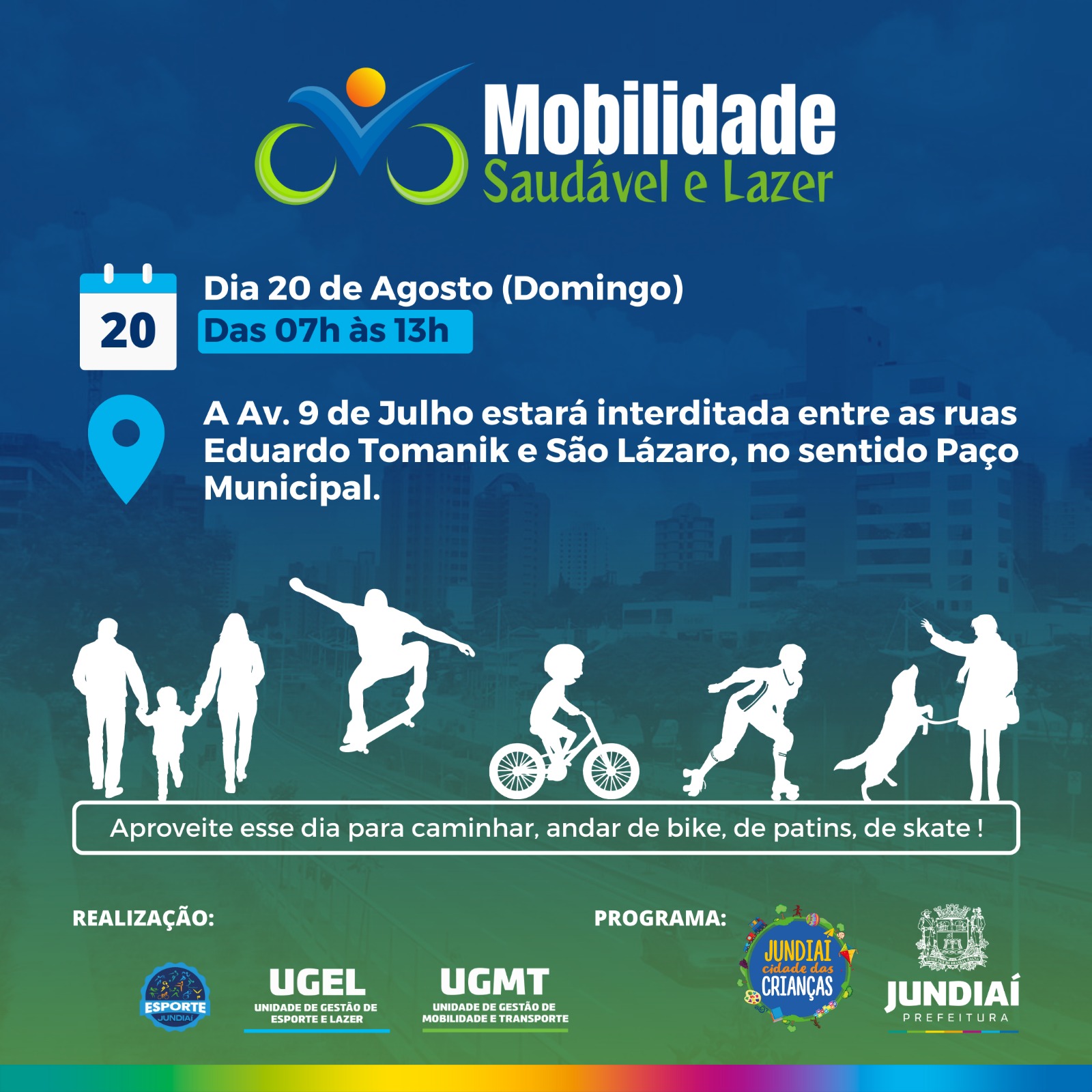 9 de Julho se transforma em espaço de lazer para toda família na manhã deste domingo
