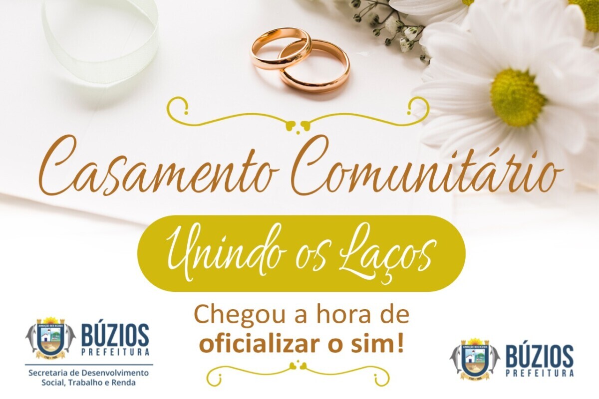 Inscrições para Casamento Comunitário já estão abertas