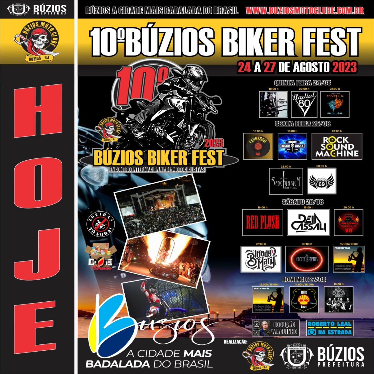 Primeiro dia do 10º Búzios Biker Fest terá atrações musicais a partir das 18h