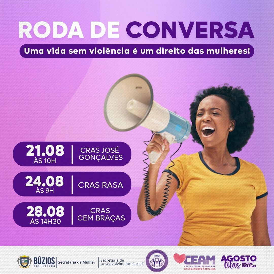 Secretaria da Mulher realiza Roda de Conversa nos CRAS de José Gonçalves, Rasa e Cem Braças