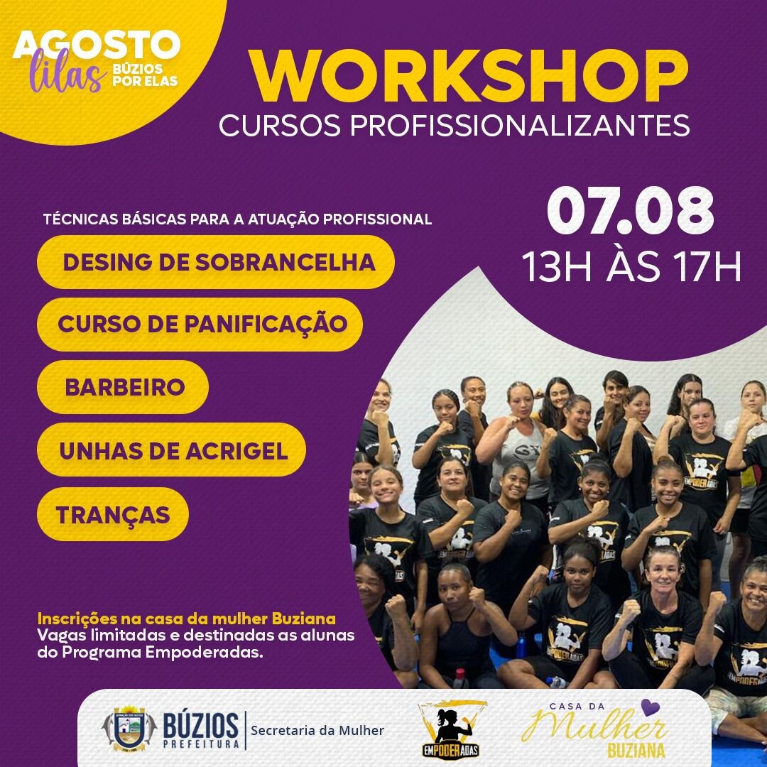 Secretaria da Mulher realiza Workshop de capacitação profissional na segunda-feira
