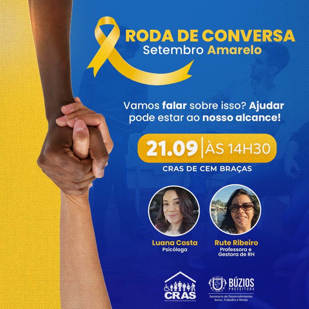 CRAS de Cem Braças promove roda de conversa sobre prevenção ao suicídio nesta quinta-feira